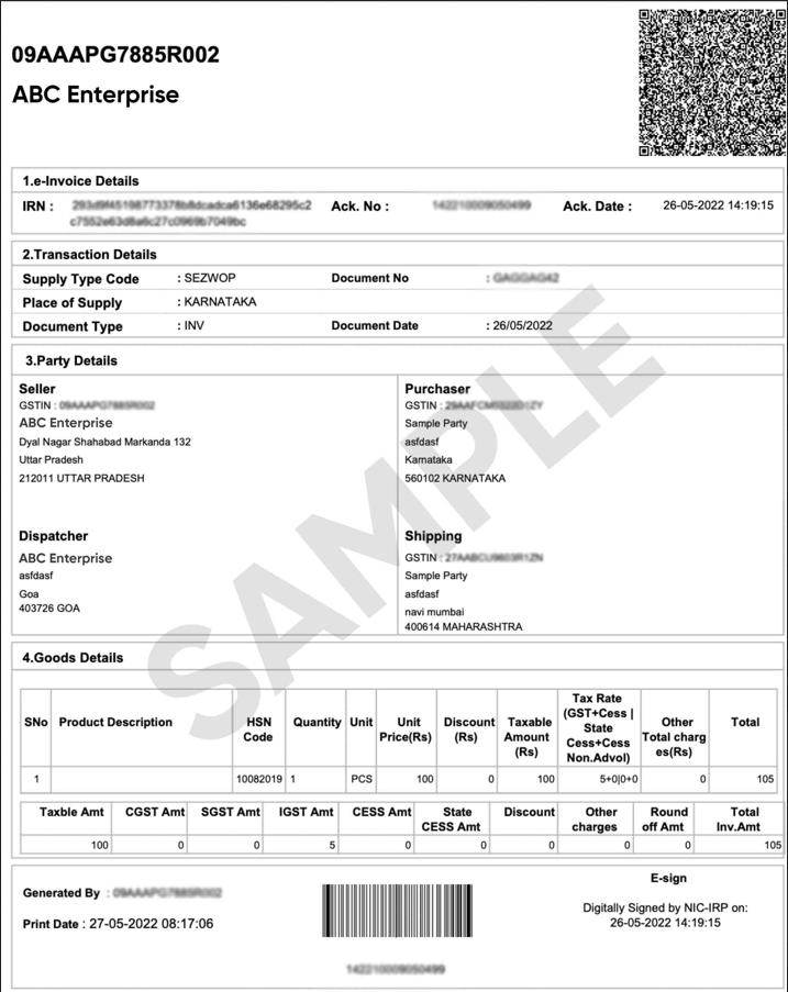 GST e-Invoice